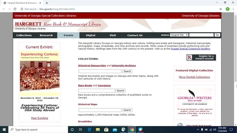 Thumbnail for Hargrett Searching and Requesting - Manuscripts and University Archives