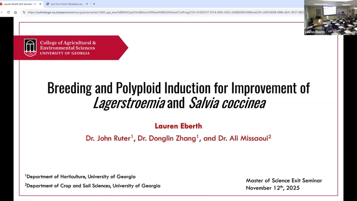 Lauren Eberth, MS GRA - &quot;Breeding and polyploid induction of Lagerstroemia and Salvia species&quot;