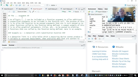 Thumbnail for Functions in R - Part 2 (The ... Argument).mp4
