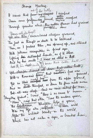 Figure 5. Manuscript of Strange Meeting, January-March 1918