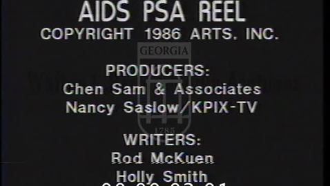 Thumbnail for KPIX News (San Francisco, Calif.). 1986--excerpts, AIDS coverage (mini-documentaries) | 3 of 3 | 86066pst-3-arch
