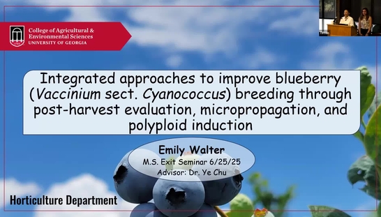 Emily Walter, Integrated approaches to improve blueberry (vaccinium sect. cyanococcus) breeding through post-harvest evaluation...