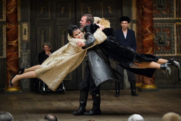 Goneril, Lear, and Regan:  Belarus Free Theatre.  Photograph by Simon Kane. Reproduced by permission of Shakespeare's Globe