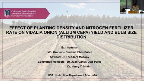 Thumbnail for Elvis Pulici, Planting Density &amp; Nitrogen Fertilizer Rate Effect on Vidalia Onion...