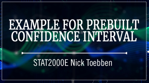 Thumbnail for Example for Prebuilt Confidence Interval