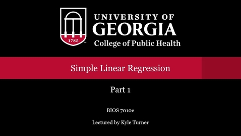 Thumbnail for BIOS 7010 Simple Linear Regression Part 1.mp4