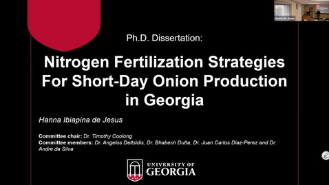 Thumbnail for entry Nitrogen fertilization strategies for short-day onion production in Georgia, Hannah Ibiapina De Jesus