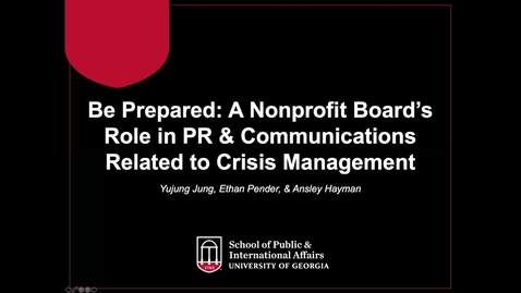 Thumbnail for Be Prepared: A Nonprofit Board's Role in PR and Communications Related to Crisis Management