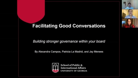 Thumbnail for Facilitating Good Conversations: Building Stronger Governance in Your Board 