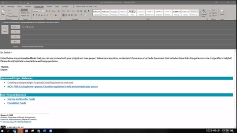 Thumbnail for Reporting: Creating Personalized Financial Links