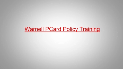 Thumbnail for Warnell PCard Training 