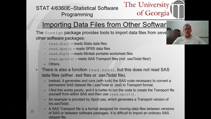 Importing Sas Data Sets Into R University Of Georgia Online Learning