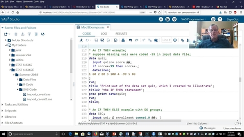 Thumbnail for IF-THEN-ELSE Statements in SAS