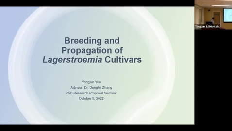 Thumbnail for entry Breeding and Propagation of Lagerstroemia Cultivars, Yongjun Yue
