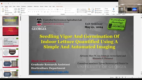 Thumbnail for entry Mark Iradukunda, Seedling vigor and germination of indoor lettuce quantified using a simple and automated imaging technique