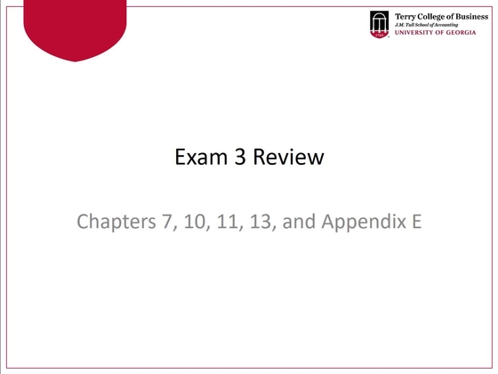 Exam 3 Review