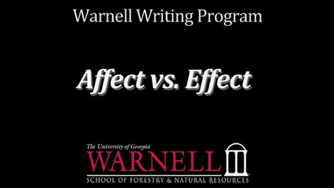 Thumbnail for entry Affect vs. Effect