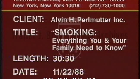 Thumbnail for Smoking: Everything You and Your Family Need To Know | 89001pst
