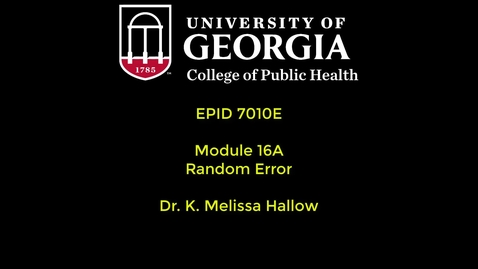 Thumbnail for Module 16a - random error