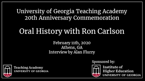 Thumbnail for UGA Teaching Academy - Ron Carlson