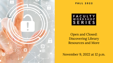 Thumbnail for Open and Closed: Discovering Library Resources and More