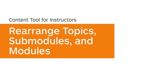 Thumbnail for entry Content - Rearrange Topics, Submodules, and Modules