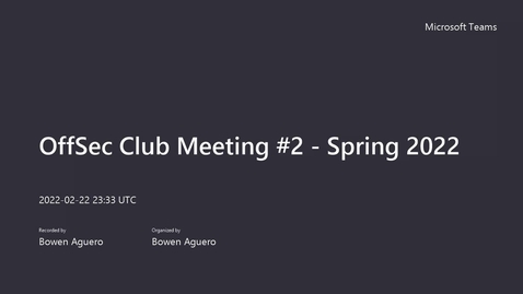 Thumbnail for OffSec Club Meeting - February 2022