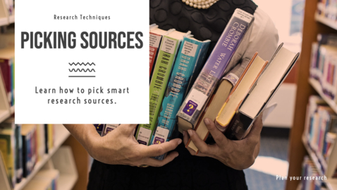 Thumbnail for Pick Sources: learn to choose smart research sources - Quiz