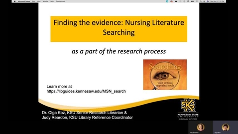 Thumbnail for entry Finding the Evidence: Nursing Literature Searching