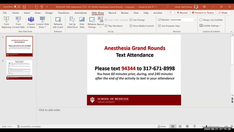 Thumbnail for AGR- Updates on Neuromuscular Blockade and Reversal	- Dr. Richard Dutton - 08.21.2024