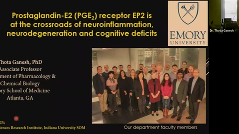 Thumbnail for SNRI Seminar Series: Dr. Thota Ganesh | January 19, 2023
