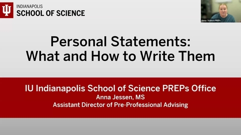 Thumbnail for PREPs Professional School Application Series: Personal Statement Workshop