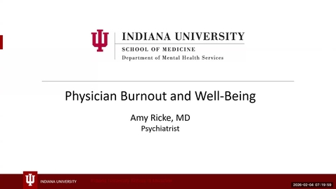 Thumbnail for AGR- Recognizing Burnout - Dr. Amy Ricke - 02.04.2025