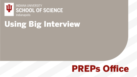 Thumbnail for Using Big Interview