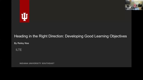 Thumbnail for Heading in the Right Direction: Developing Good Learning Objectives