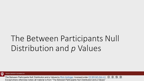 Thumbnail for K300 L17 Mod 03 The Between-Participants Null Distirbution and p Values