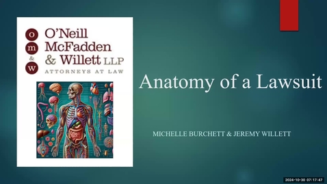 Thumbnail for AGR- Legal Issues with Anesthesia - Michelle Burchett &amp; Jeremy Willett - 10.30.24