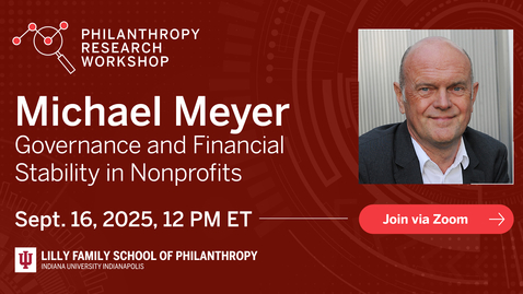 Thumbnail for Michael Meyer - Governance and Financial Stability in Nonprofits