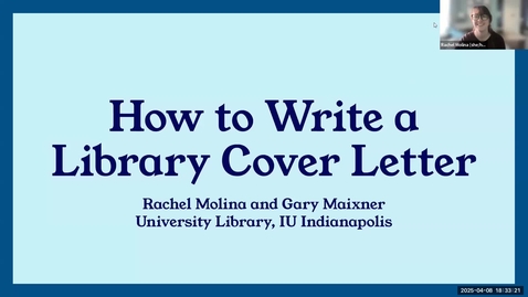 Thumbnail for MLIS Cover Letter Workshop