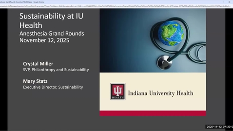 Thumbnail for AGR- Sustainability at IU Health - Mary Statz, Caroline Durava - 11.12.2025