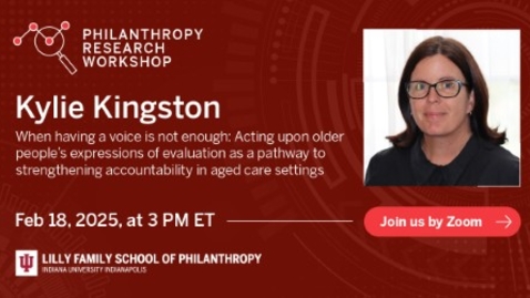 Thumbnail for Kylie Kingston - When having a voice is not enough: Acting upon older people’s expressions of evaluation as a pathway to strengthening accountability in aged care settings.