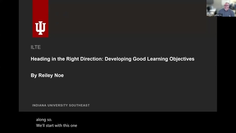 Thumbnail for entry Heading in the Right Direction: Developing Good Learning Objectives 