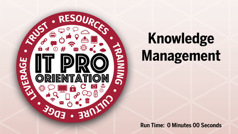 Thumbnail for entry Knowledge Management
