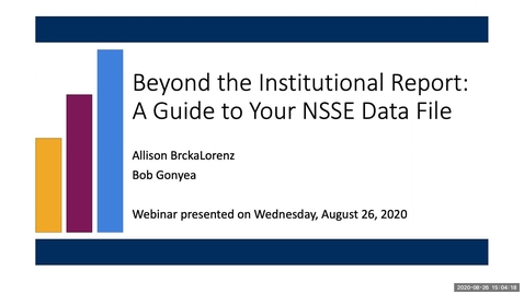 Thumbnail for Beyond the Institutional Report: A Guide to Your NSSE Data File