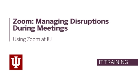 Thumbnail for entry Zoom: Managing Disruptions During Meetings