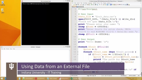 Thumbnail for Perl: The Basics 16 – Using Data from an External File
