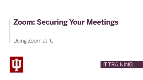Thumbnail for entry Zoom: Securing Your Meetings