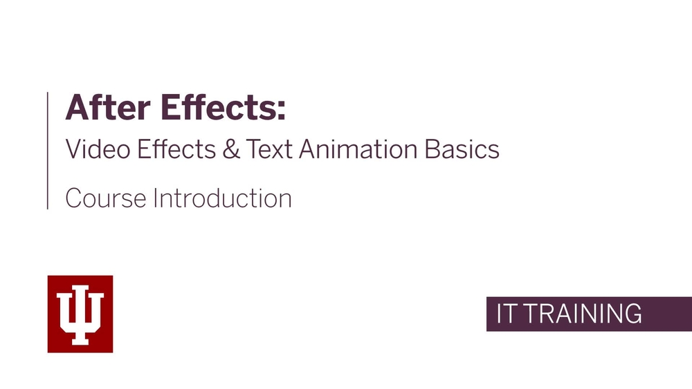 After Effects Video Effects And Text Animation Basics All Titles