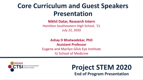 Thumbnail for entry Nikhil Datar Curriculum Presentation