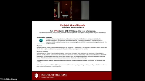 Thumbnail for &quot;New insights on acute kidney injury in Ugandan children with severe malaria&quot;.  Pediatric Grand Rounds Lecture Series 2019